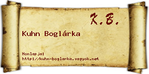 Kuhn Boglárka névjegykártya